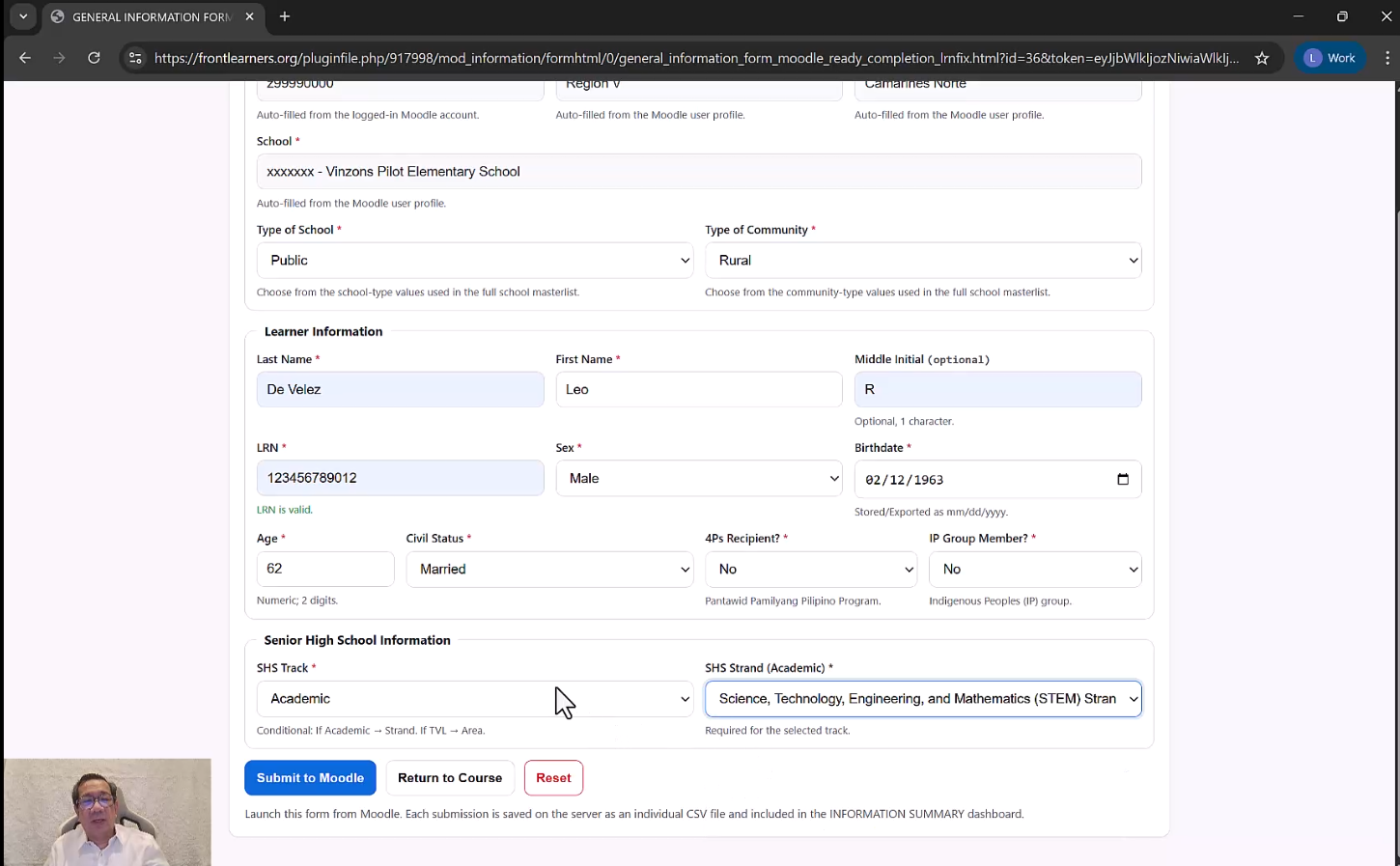 Questionnaire locked